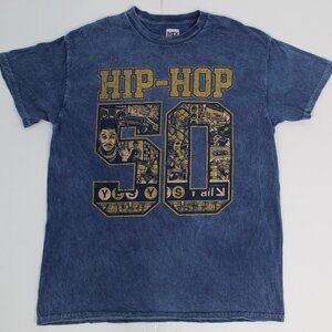 Rock The Bells Shirt Mens Medium Blue Hip Hop Music 50 Year Graphic Short Sleeve